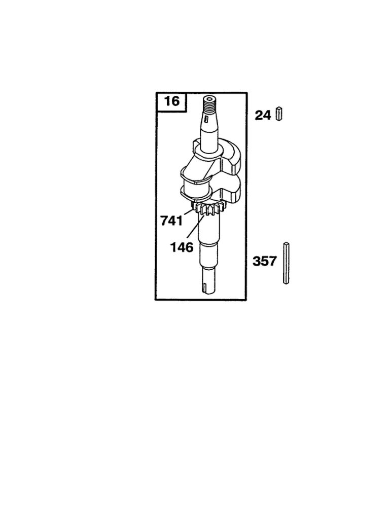 Crankshaft Diagram and Parts List for 110600-110699 0112- 0114- 0117 Briggs and Stratton Engine